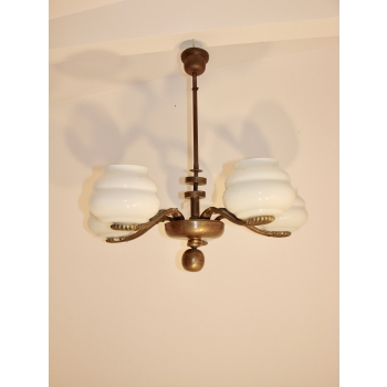 Szklany klosz żyrandola vintage